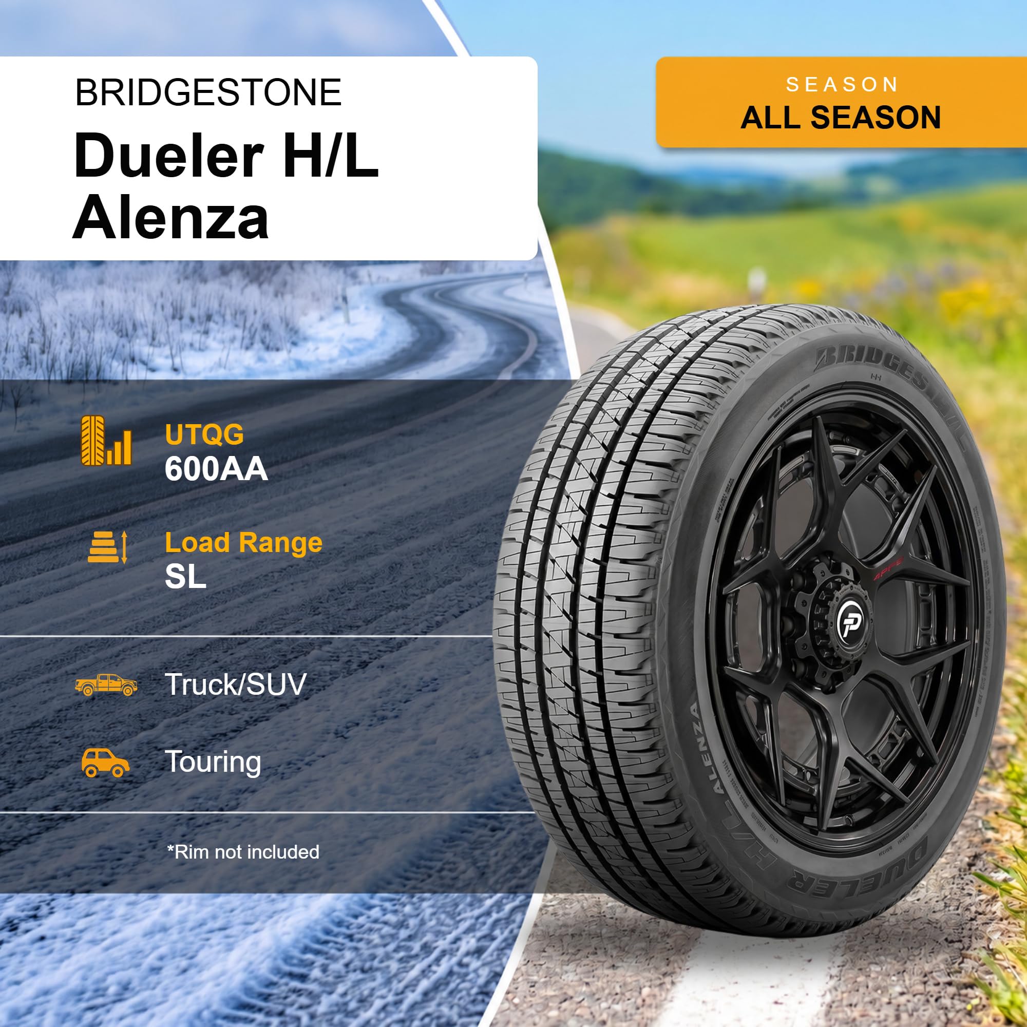 Amazon.com: Bridgestone Dueler H/L Alenza P275/55R20 111H Bsw All