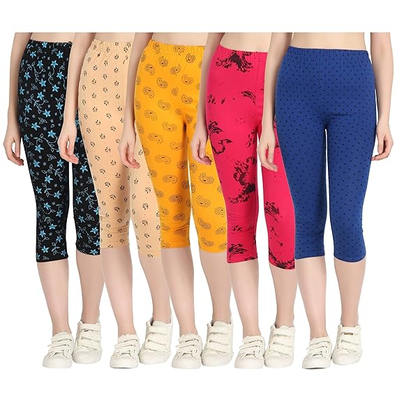 Printed Capri for Womens/Girl Pack of 5