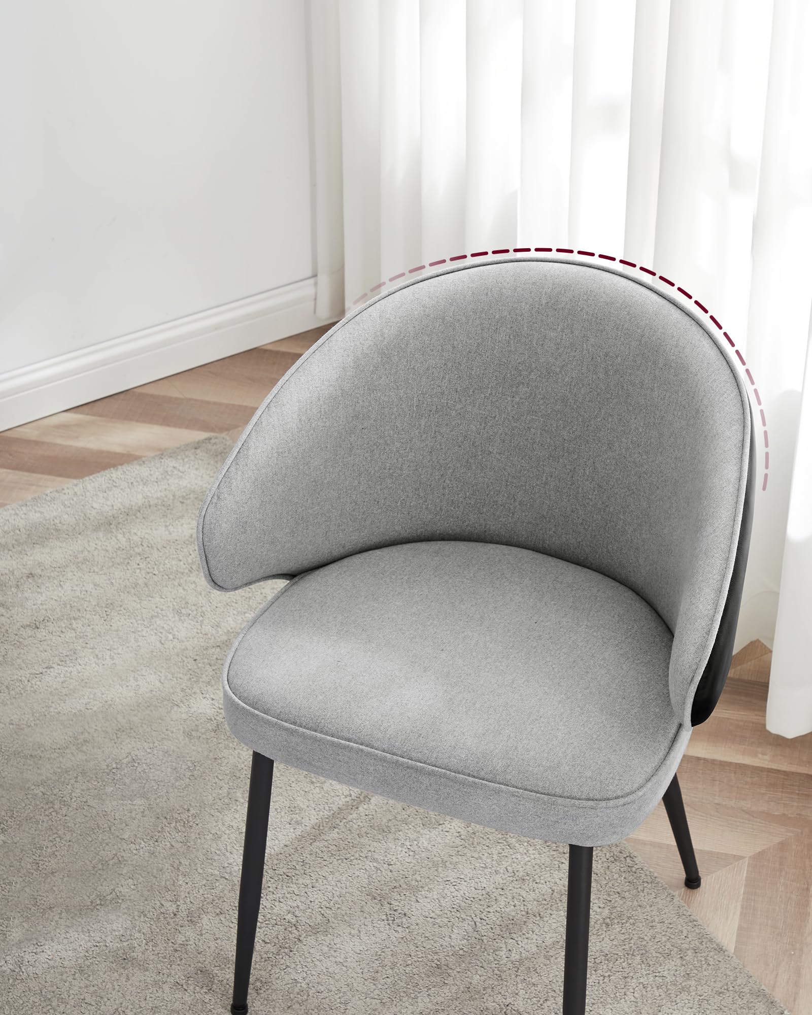Set van 2 eetkamerstoelen met armleuningen, make-upstoelen - 62 x 46 x 74 cm - fluweel en Set van 2 eetkamerstoelen met armleuningen, make-upstoelen - 62 x 46 x 74 cm - fluweel en