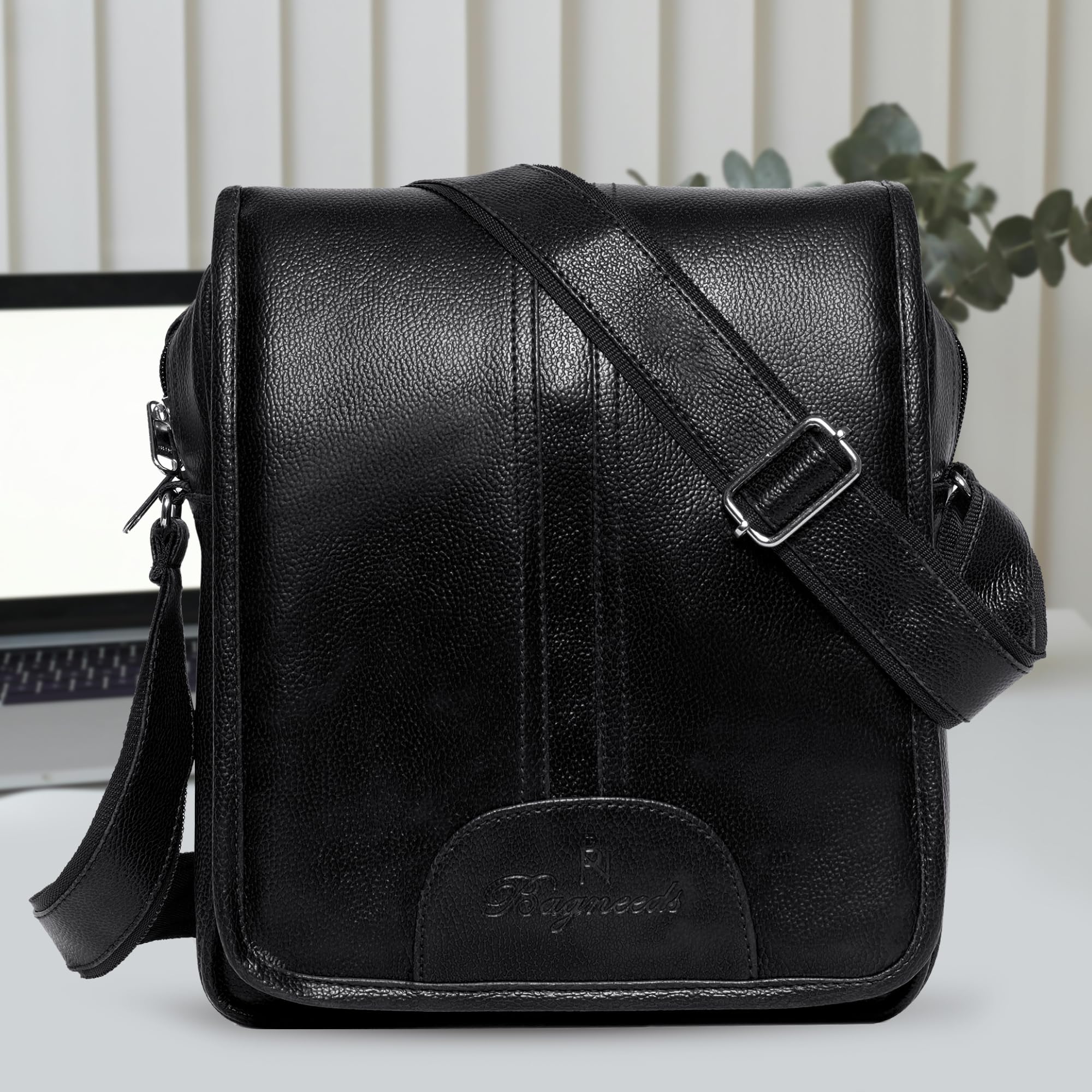 Bagneeds Messenger Bag for Office College & Travel | Premium Crossbody Sling Bag | Multi-Compartment Shoulder Bag for Mobile Tablet Books & Daily Essentials | Stylish Casual Side Bag BLACK 2