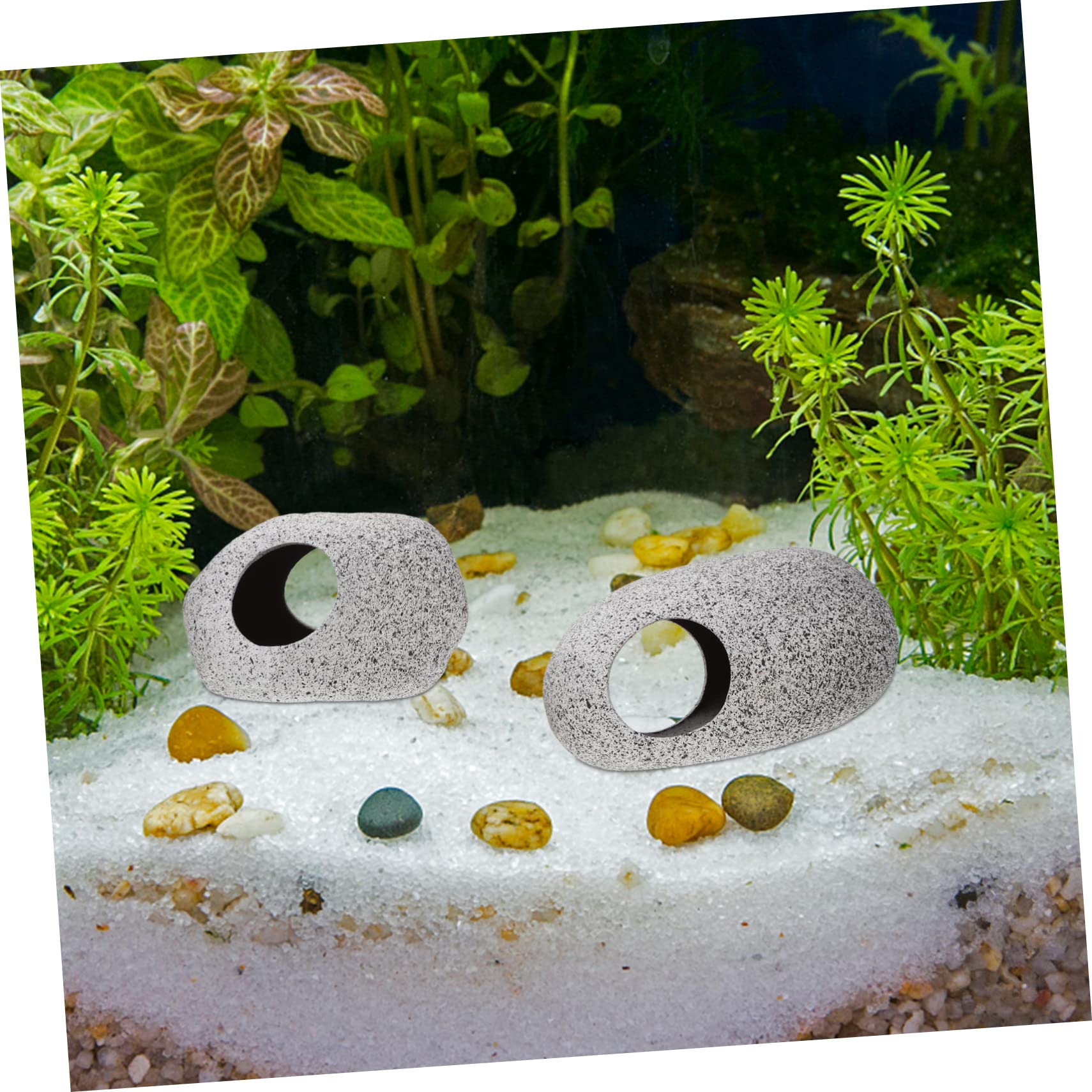 BESPORTBLE 3 Juegos Olla De Barro del Tanque De Peces Escondites De Cuevas De Peceras Coral Decoraciones De Peceras Roca del Acuario Escondites De Peceras Arcilla Morada 2 Piezas * 3