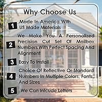 Vista 2 de Mailbox Decals Made In USA House Numbers For Mailbox Available In Standard And Reflective Colors 3 4 or 5 inch Mailbox Numbers