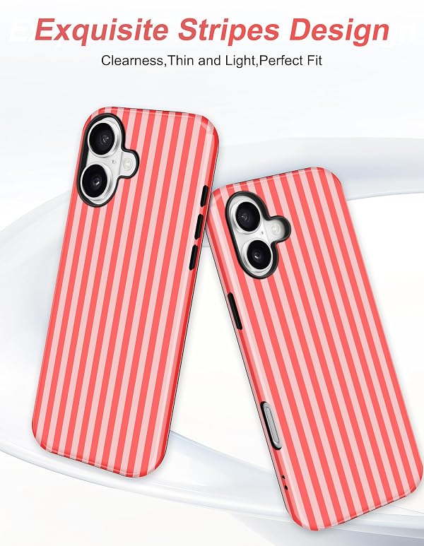 Aitipy Magnetic Striped Phone Case for iPhone 17, Dark Coral by Aitipy - Used condition - Image 3
