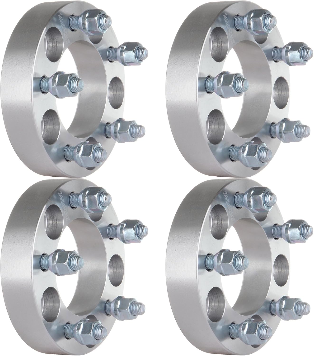 AUTOMUTO 4X 32mm 1.25" Inch Wheel Spacers 5x4.5 or 5x114.3mm Silver Wheel spacers 12x1.5 Studs Forged Billet for 1991-1995 for Acura Legend