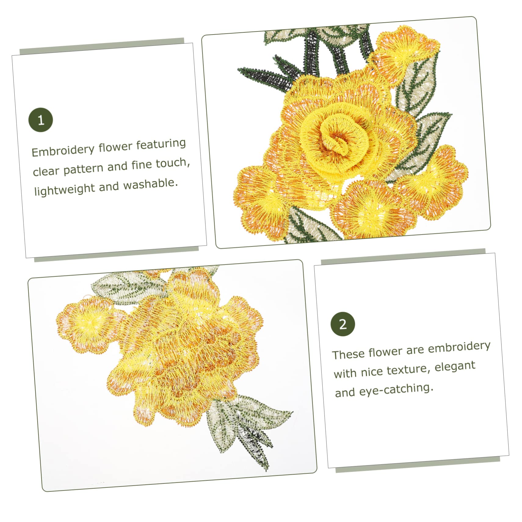 Kleiderapplikationen, Gestickte Blumen-Stoffaufnäher, 6 Stück, romantische Aufnäher