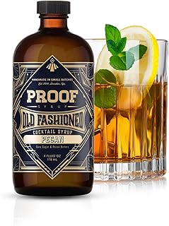 Proof Syrup - Old Fashioned Cocktail Mix - Made with Real Bitters & Cane Sugar - Pecan - Fast, Easy, Delicious, Handcrafted Cocktail Syrup - 4oz