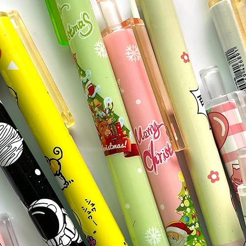 Miniatura 4 de sencoo Paquete de 12 bolígrafos de gel negros retráctiles para estudiantes, lindos artículos de papelería, oficina, premios para niños, bolígrafos