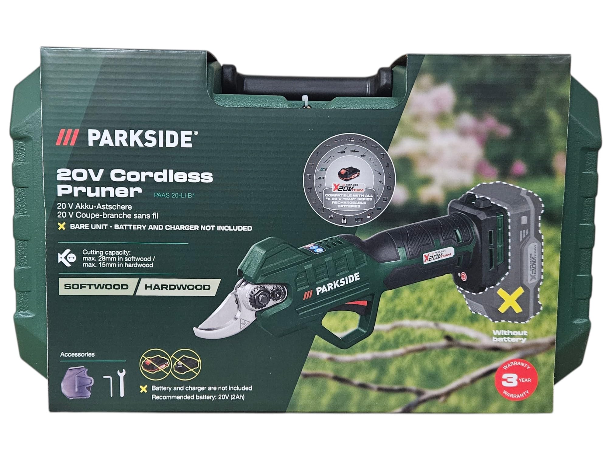 Offerta per cesoie Parkside PAAS 20-Li 20 V con batteria/caricabatterie, compatibile con tutti i dispositivi X20 V Team
