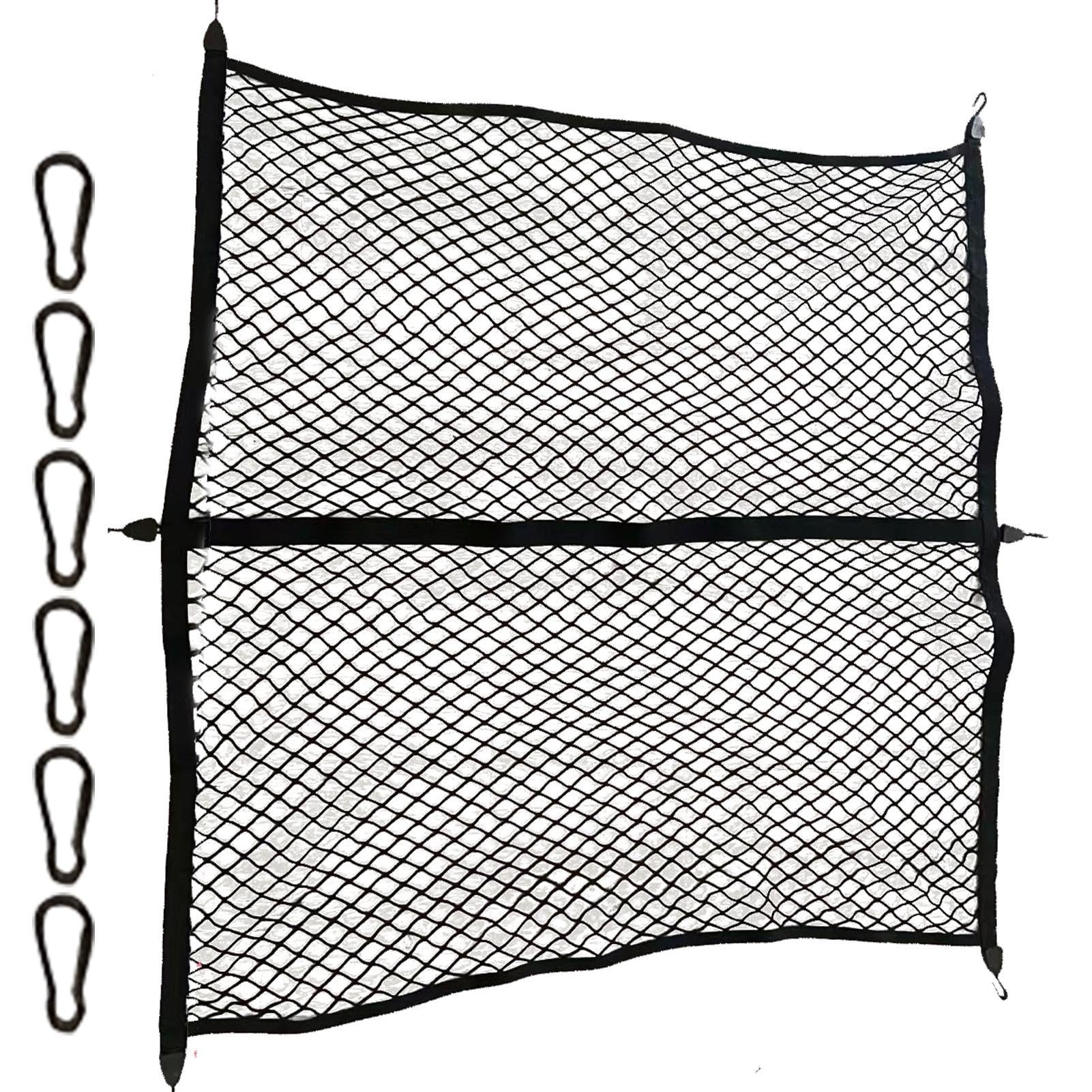 Rete da carico per pick-up e camion, con 6 moschettoni, rete elastica, organizer in rete resistente, per pickup, camion, rimorchi, , ATV/ e persino barche