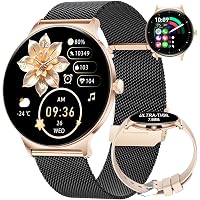 Smartwatch Donna, 1,43" AMOLED Ultra-sottile 7,9 mm Orologio Fitness 2 Cinturini,Chiamata Bluetooth,100+ Modalità Sportive,24H