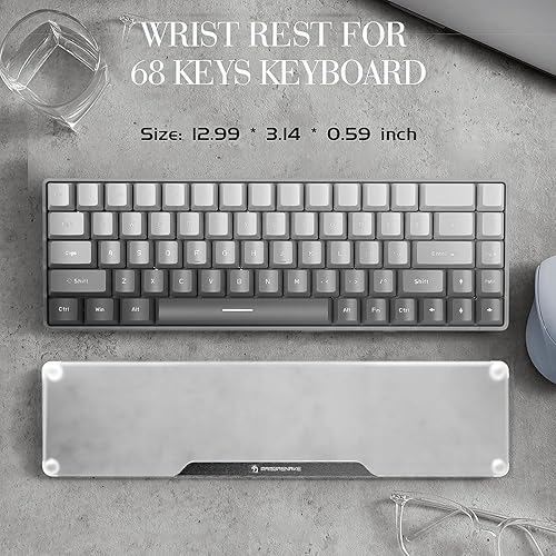 Miniatura 4 de SELORSS TENKEYLESS - Reposamuñecas acrílico para teclado profesional al 80%, teclado mecánico, reposamanos ergonómico para teclado de computadora,