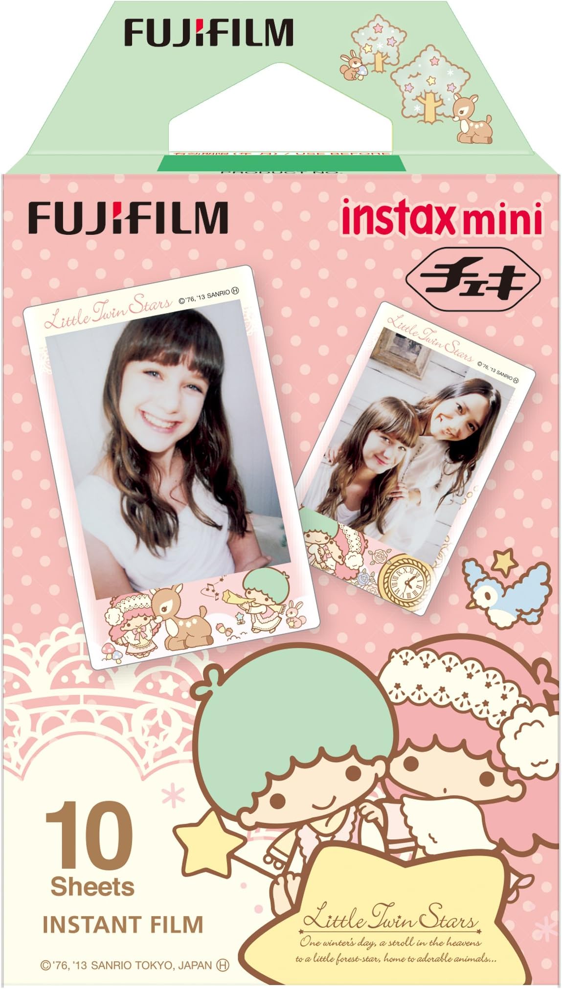 1 X Fuji Instax Mini Films Usable with Polaroid Mio 300 - Lomo Diana Instant Back - Little Twin Stars -