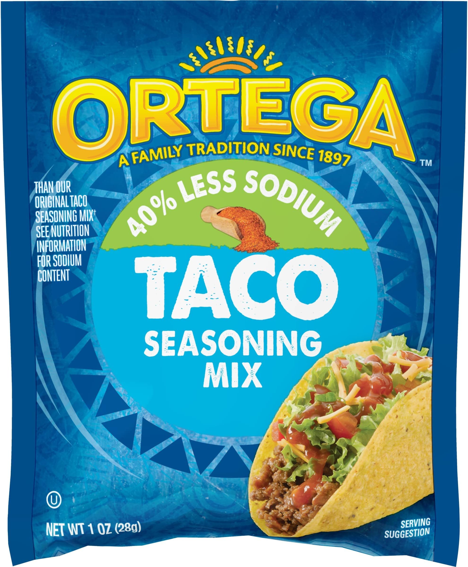 Old El Paso Taco Seasoning, 25 Less Sodium, Large Size, 6