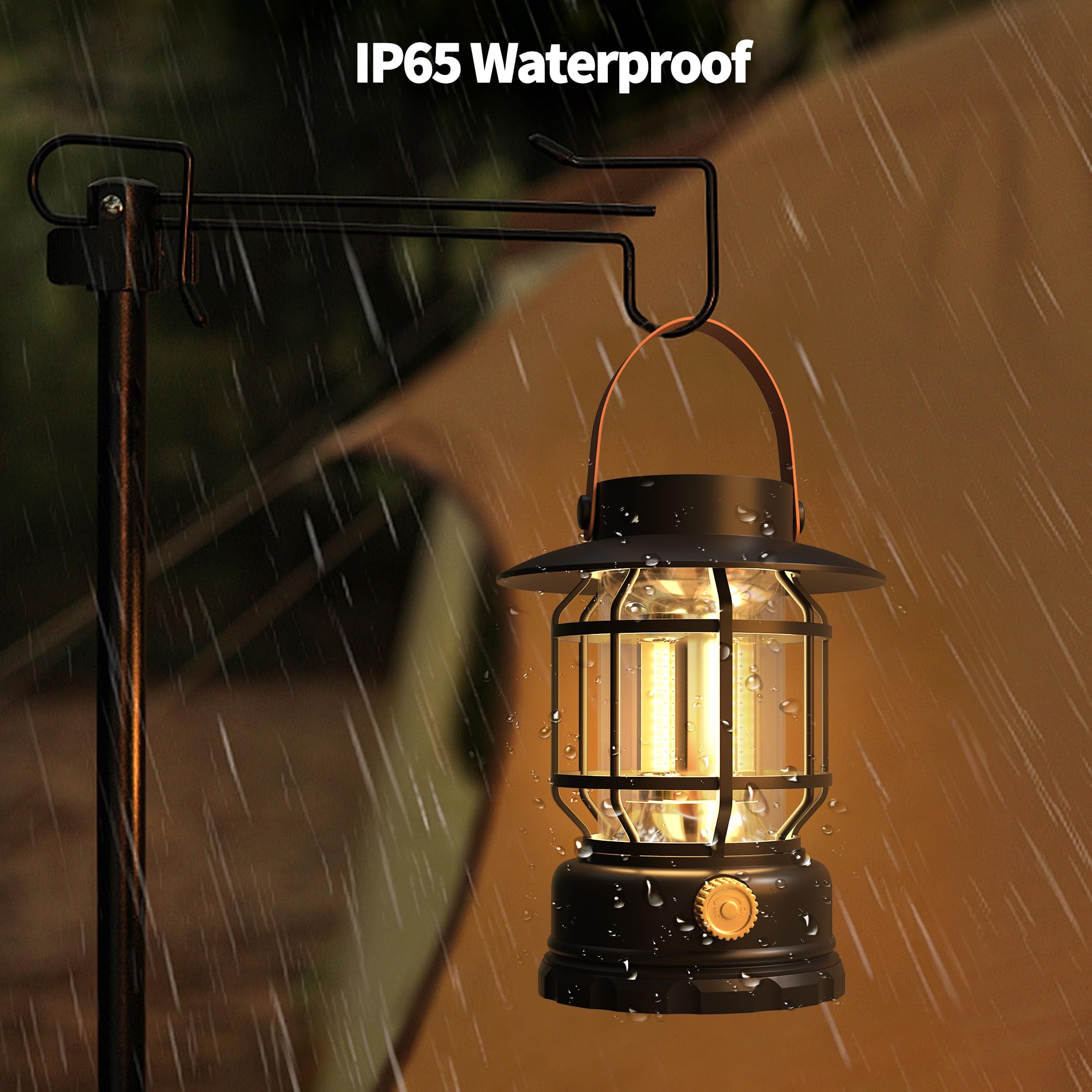 Lámpara solar para acampada, luz de acampada para exteriores resistente al agua y recargable por USB, linterna LED portátil para actividades al aire libre, pesca, acampada y senderismo.