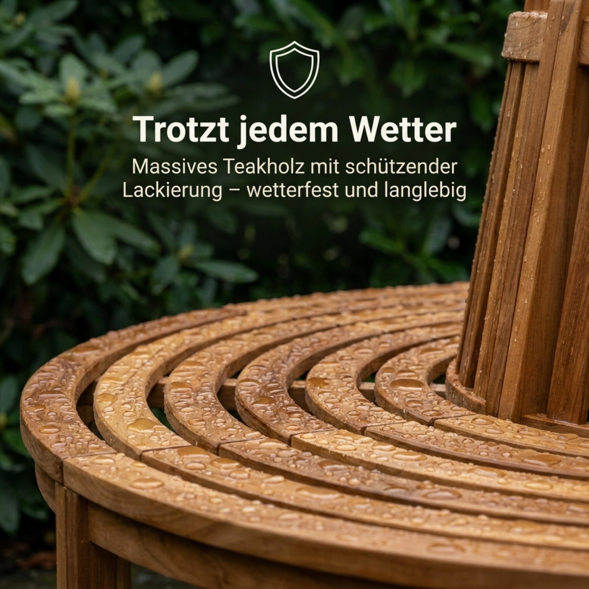 SAM Premium Baumbank Timo rund 180 cm, 360° Rundbank um den Baum aus Teakholz massiv, wetterfeste Gartenbank für bis zu 8 Personen, Holzbank rund für Garten und Terrasse