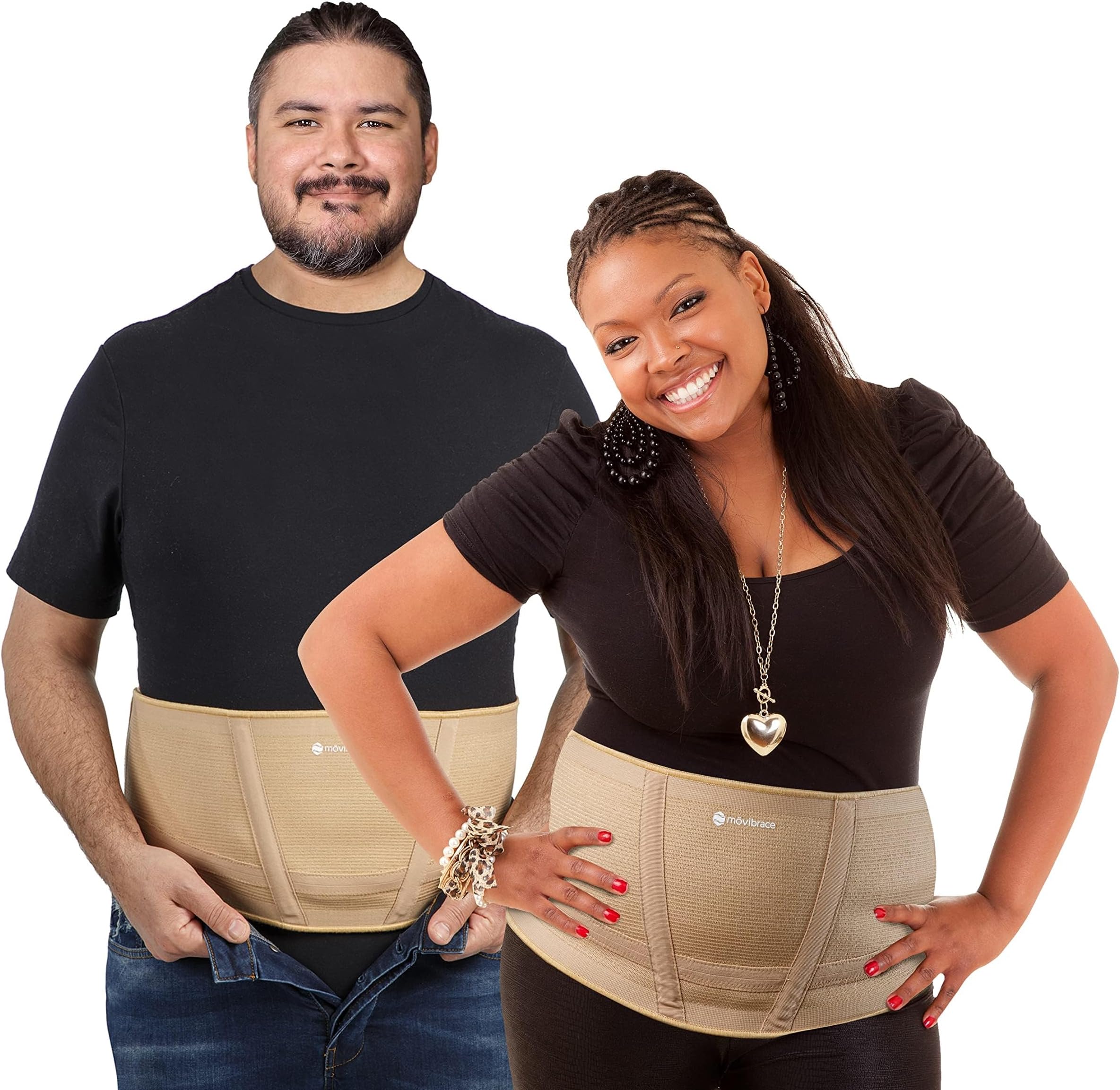 Movibrace Abdominal Binder – Adjustable Support Belt for Hanging Belly & Panniculus | Compression Wrap for Lower Back Support | Discreet Under Clothing for Daily Wear - Large