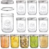 Tebery 12 Pack 16oz Mason Jars with Lids, 480ml Wide Mouth Canning Glass Jar for Overnight Oats, Salad Jars, Pickling Jars, Jam and Breakfast