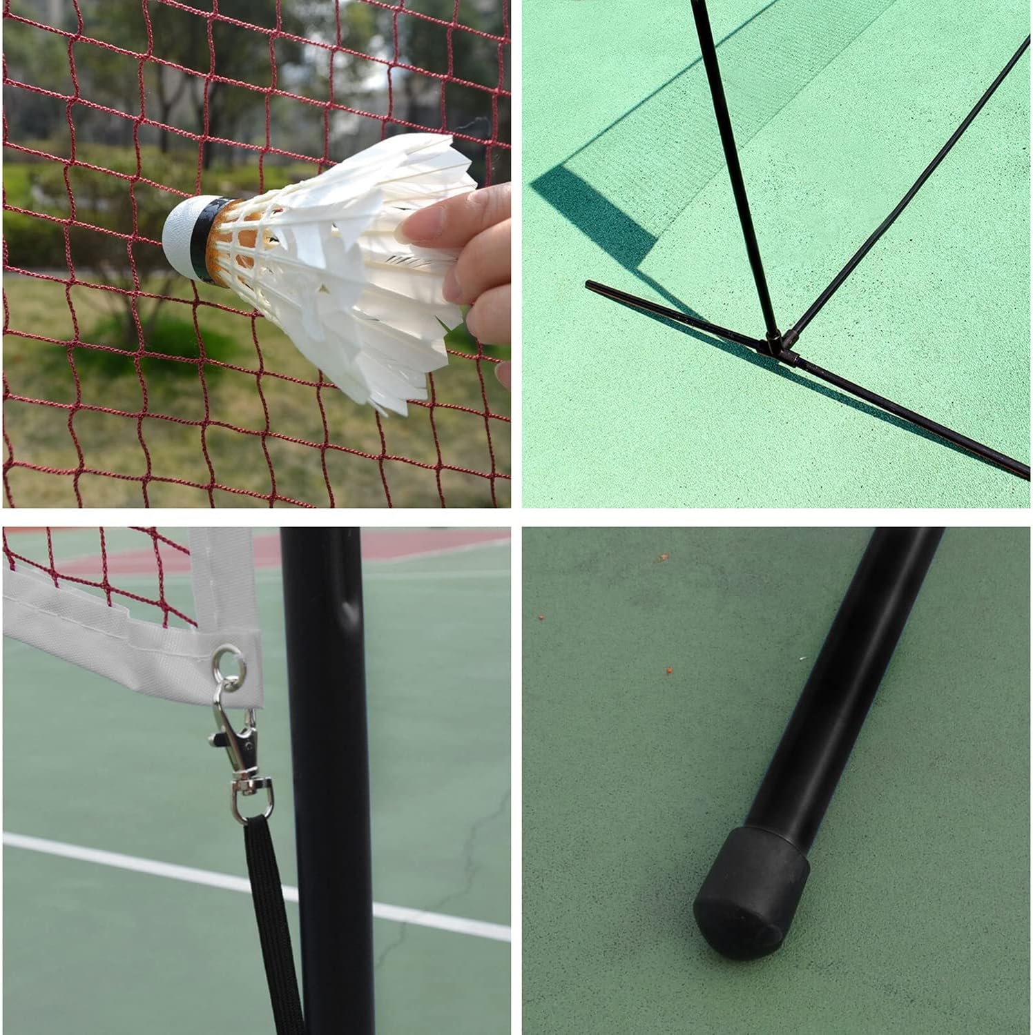 Portable Badminton Net with Stand, Folding Volleyball Tennis Badminton Sports Nets with Carry Bag for Beach/Indoor Court, Backyard, Outdoor