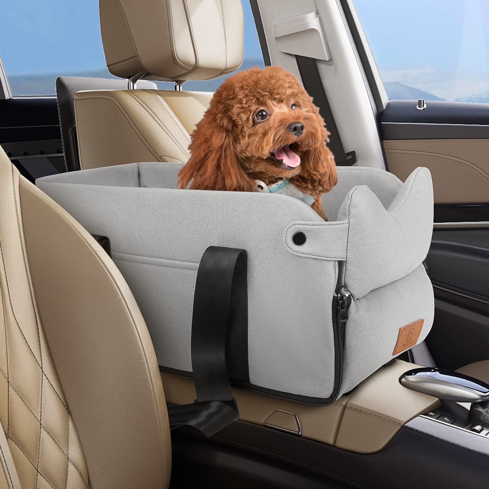 Center Console Car Seat for Small Pet 12 Lbs, 5 in 1 Armrest Booster