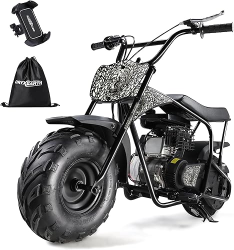 Miniatura 8 de Oryxearth Mini moto de cross para niños, 105 CC de 4 tiempos para niños, a gasolina, con bolsillo todoterreno con aprobación EPA, soporta
