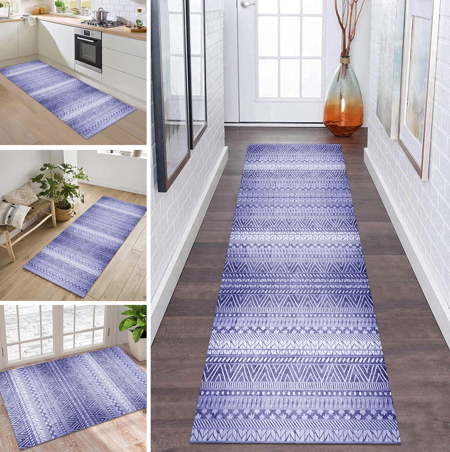 Tapis de chambre d'enfant violet doux et lavable pour le jeu