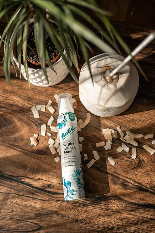 Batiste Waterless Cleansing Foam Cleanse + Shine with Coconut Milk, 3.6 OZ