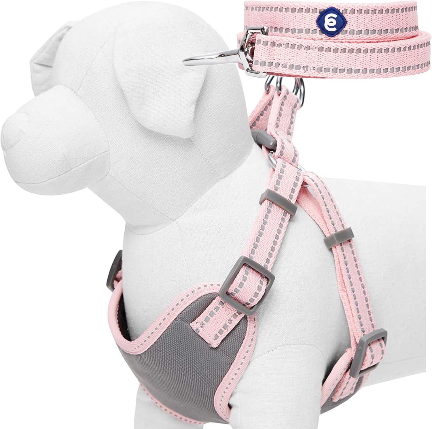 Blueberry Pet Matching Reflective Harness and Leash Set | Adjustable Pastel Vest with Lead for Dogs – Great Value Gift Set | Adjustable Baby Pink Vest for Medium Breeds