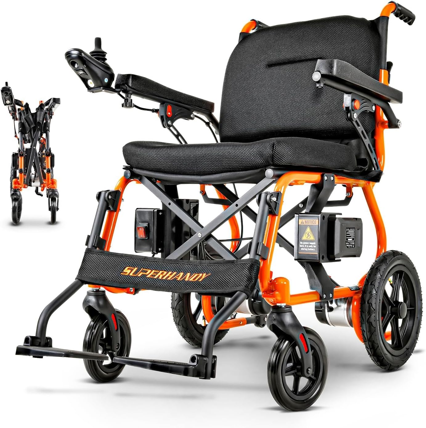 GoRide 2 Electric Wheelchair - Lightweight (42lbs), Foldable, Dual Brushless Motors, Zero Turn, Electromagnetic Brake, Portable Design for Enhanced Mobility (300lbs Capacity)