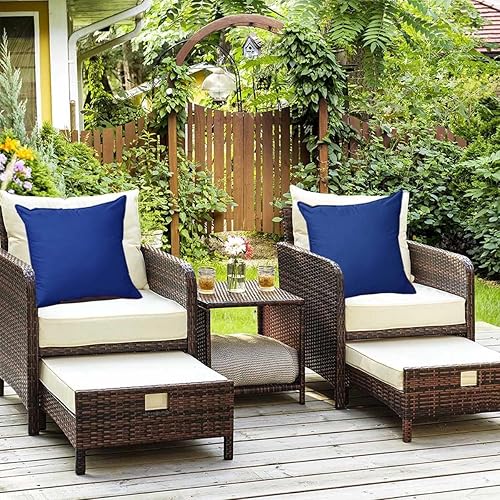 Fundas de almohada impermeables para exteriores, color azul, 18 x 18 pulgadas, decoración vibrante para exteriores, funda de almohada para patio,