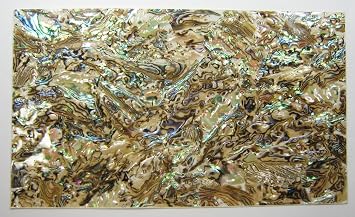 Yuan Shiny Paint Surface Flexible/Flat Enhanced Black/White/None Base Adhesive Veneer Sheet Shiny Painted Cutline Sligtly Flexible, Dragon Abalone Brown