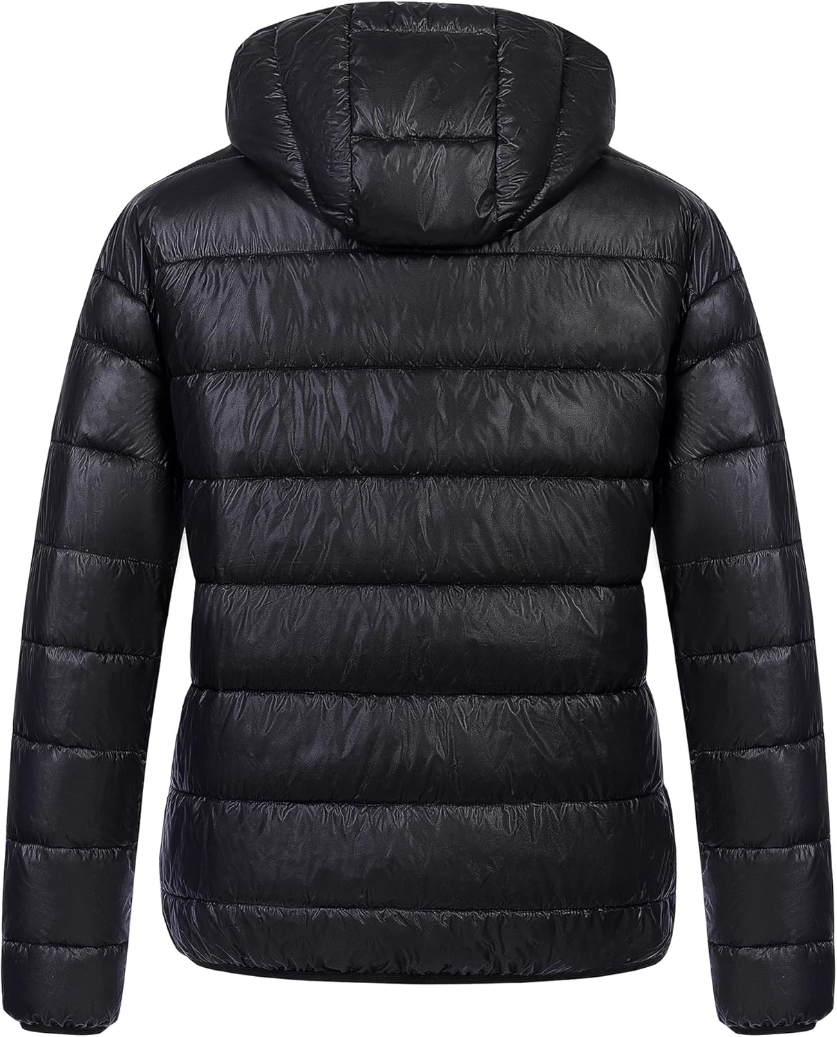 Chrisuno Women's Plus Size Lightweight Puffer Jacket Packable Winter Warm Quilted Bubble Coat Waterproof Windproof Hooded - Image 2