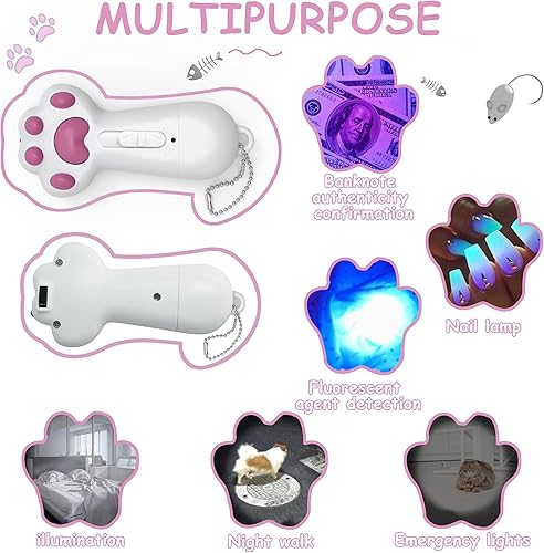 Miniatura 6 de FYNIGO Juguetes interactivos para gatos y perros de interior, 7 en 1 recargable por USB, juguete para perseguir y hacer ejercicio