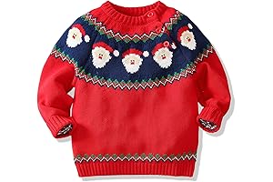 Adorable Festive Knit Toddler Santa Sweater