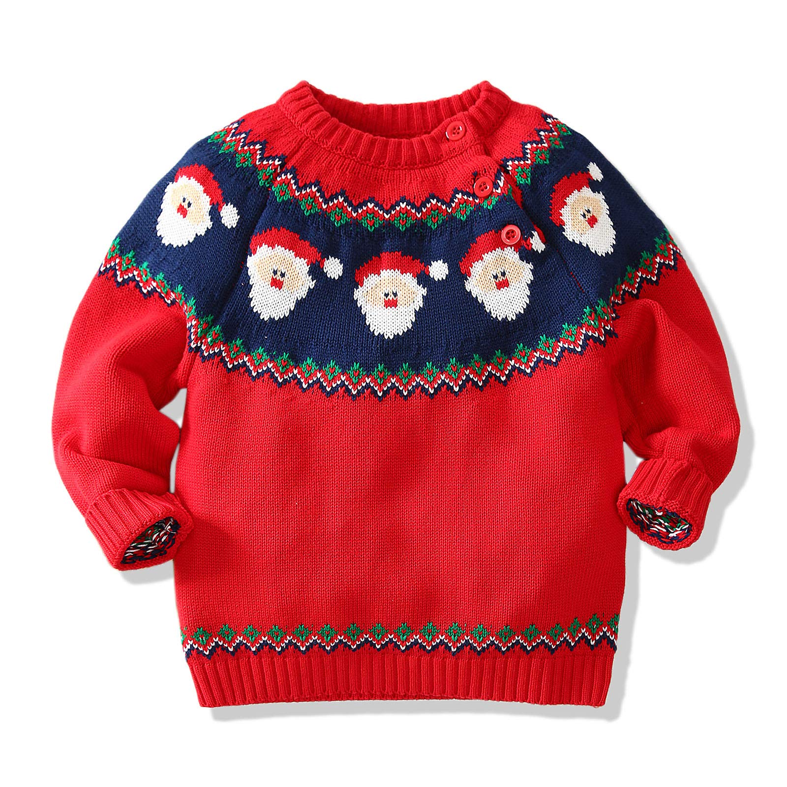 Baby Toddler Boys Girls Sweater Knit Christmas Sweatshirt Little Kids Pullover Cotton Winter Warm Tops Coat Clothes