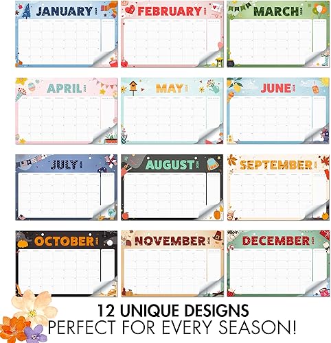 Miniatura 7 de Calendario estético de escritorio de temporada 2024-2025, desde enero de 2024 hasta julio de 2025, el calendario perfecto de escritoriopared de 17 x