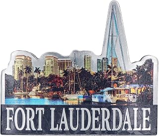 Fort Lauderdale Florida City Skyline Foil Magnet 3.5"x 3.0"x 0.125"