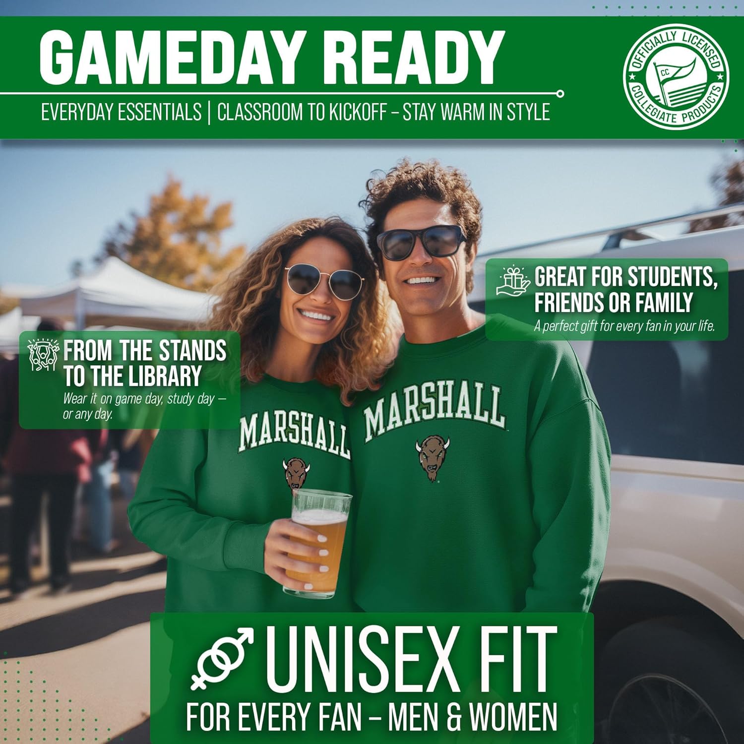 Campus Colors Adult Arch & Logo Soft Style Gameday Crewneck Sweatshirt - Image 4