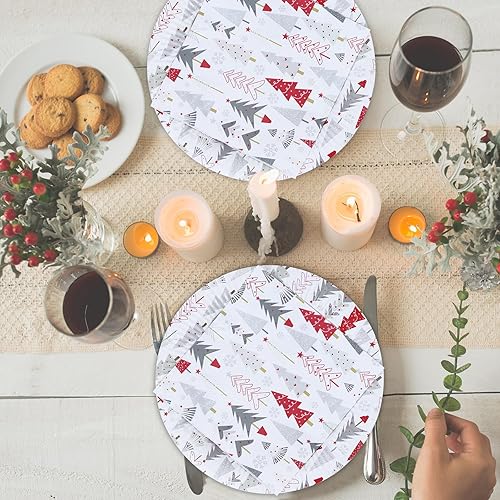 Miniatura 6 de ZVK Juego de platos y servilletas de papel de Navidad, vajilla de papel de Navidad blanca, vajilla desechable, suministros para fiestas, 40 piezas,