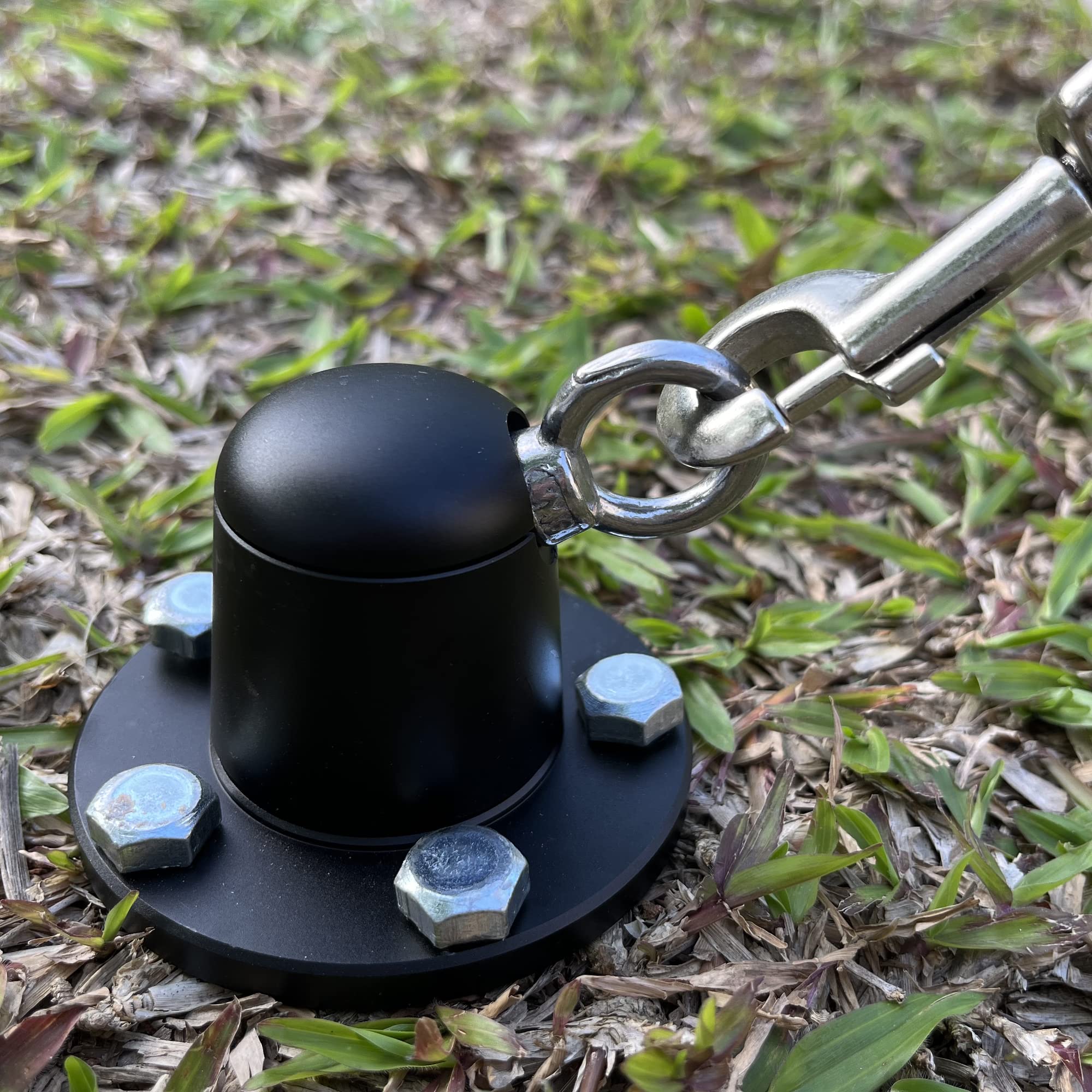 Dog Tie Out Stake Anchor, 360?? Swivel Dog Tie Out Cable Runner for Yard Camping (Black)