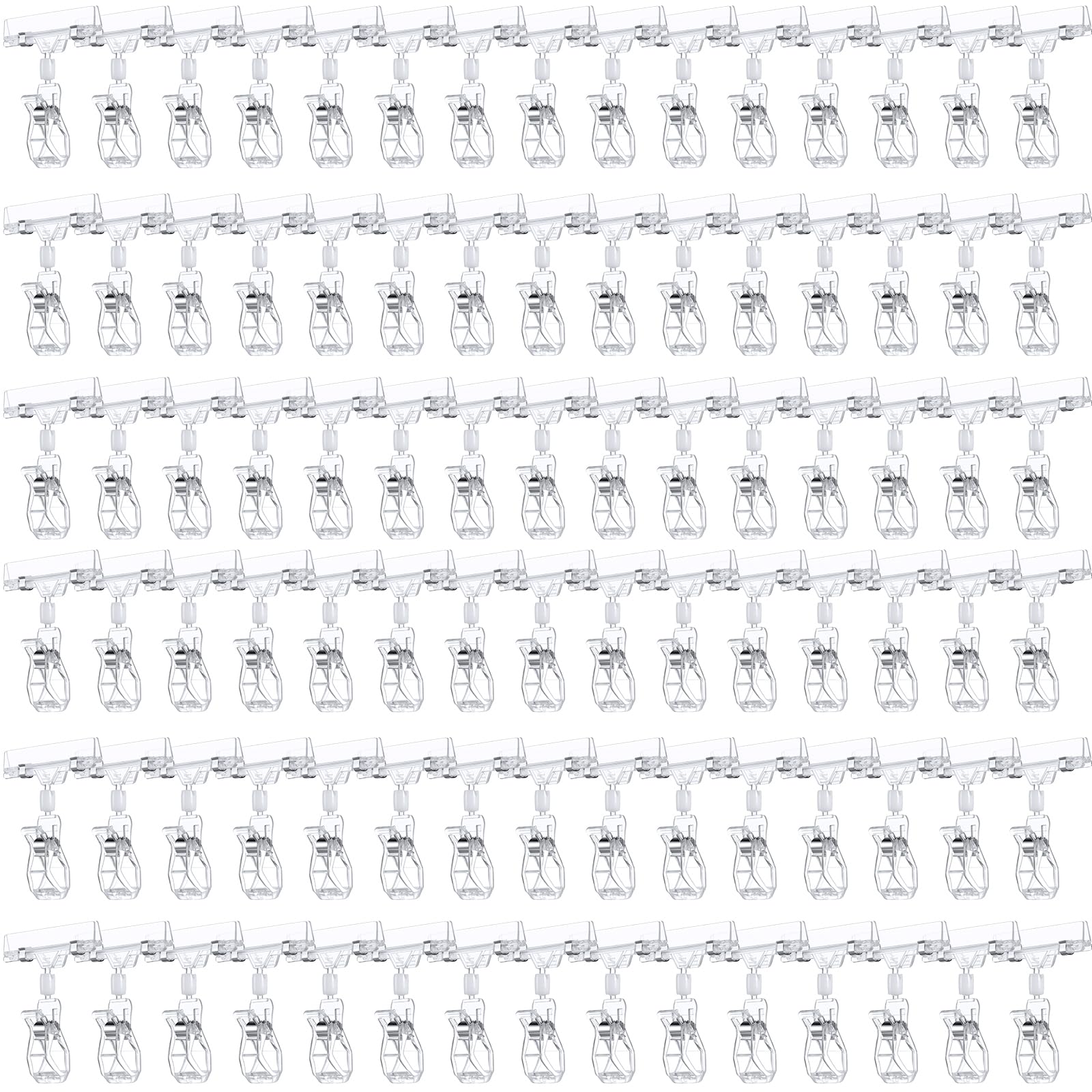 Honeydak 150 Pcs Clear Sign Holder Clips Bulk for Retail Display, Plastic Shelf Price Sign Clamps, Double Sided Clips Label Tag, Clear Retail Merchandising Display Tags for Rack, Baskets (T Type)