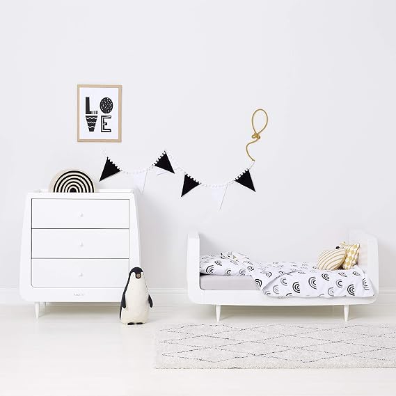 Snuz Cot Duvet Cover & Pillowcase Set – Mono Rainbow Design – Light, Breathable & Luxurious Jersey Cotton Made To Last & Designed To Fit SnüzKot Duvet