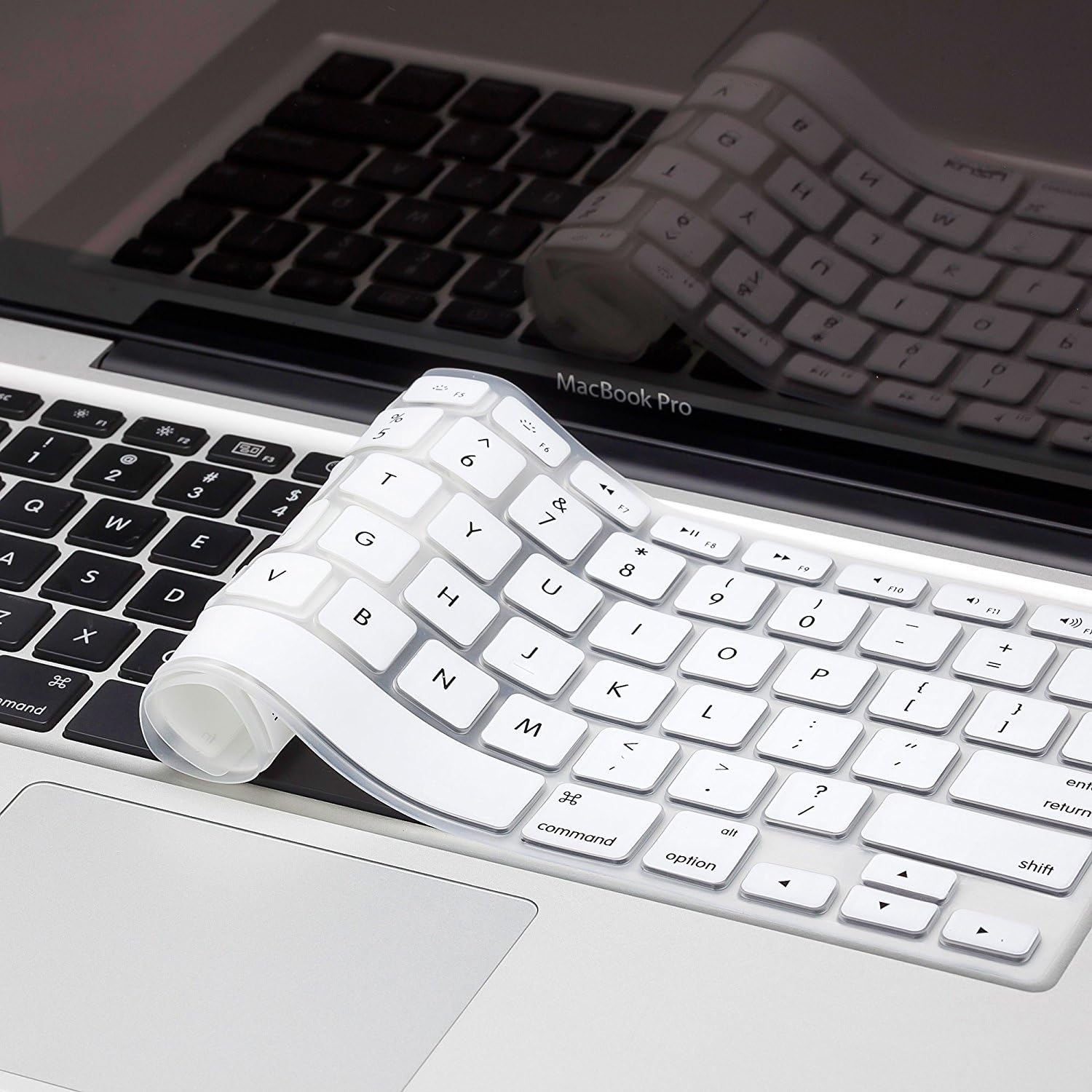 MOBICOM MacBook Air Pro Keyboard Skin Cover Protector for US Layout Models A1278, A1286, A1369, A1370, A1398, A1425, A1465, A1466, A1502 (White)