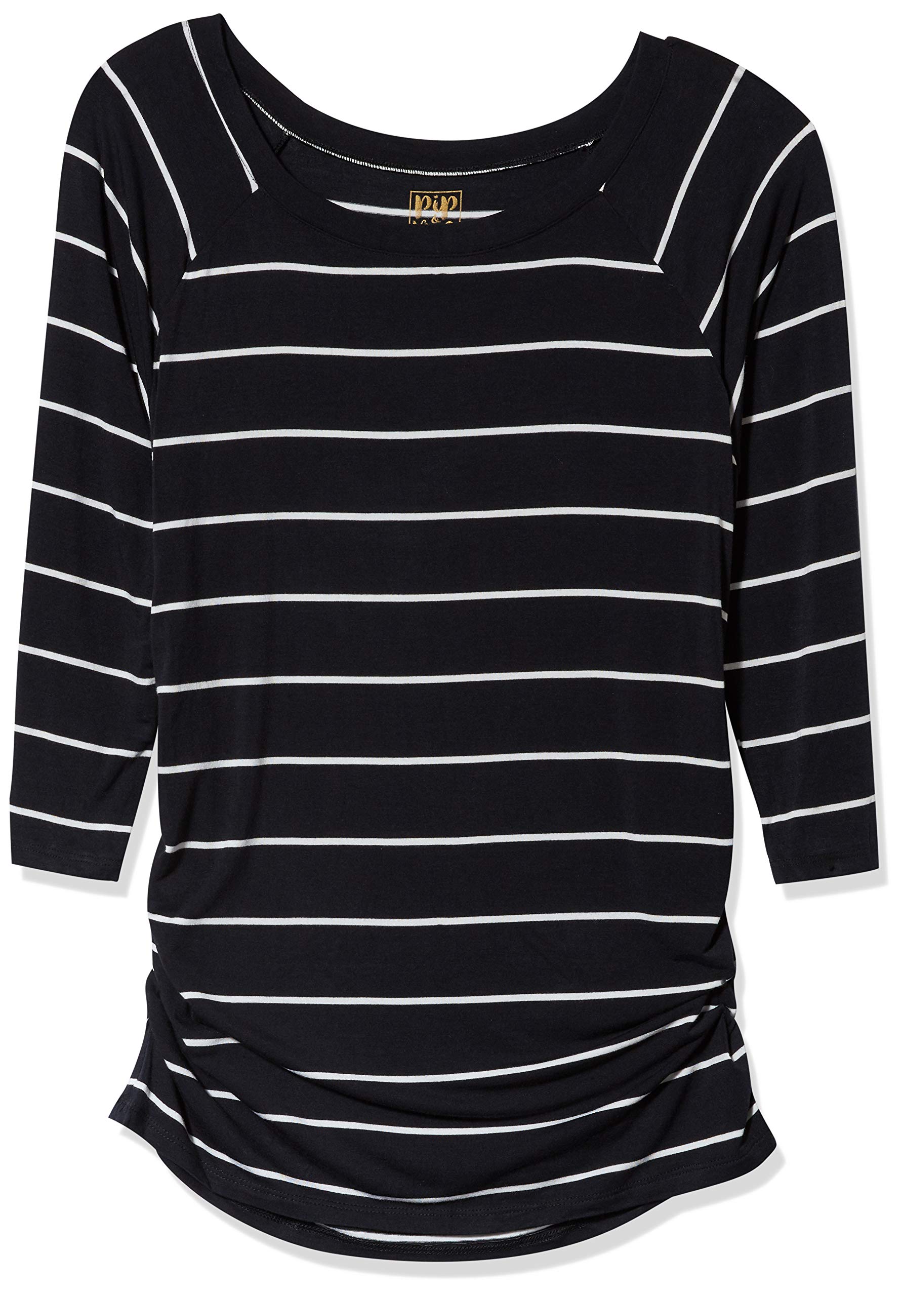 Women's Maternity Pip N Vine 3 Quarter Sleeve Ruched Tee