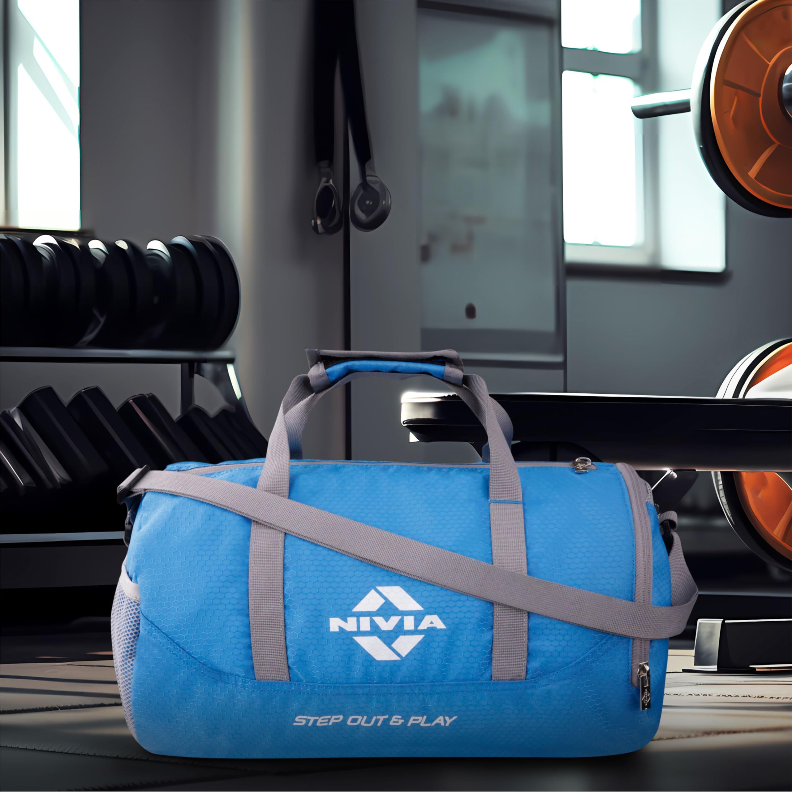 nivia Beast Gym Bag-4 Polyester, Unisex Gym Bags, Shoulder Bag with Separate Shoes Compartment, Sports & Travel Bag, Sports Kit (Sky Blue),Capacity-21 litres-picture-42
