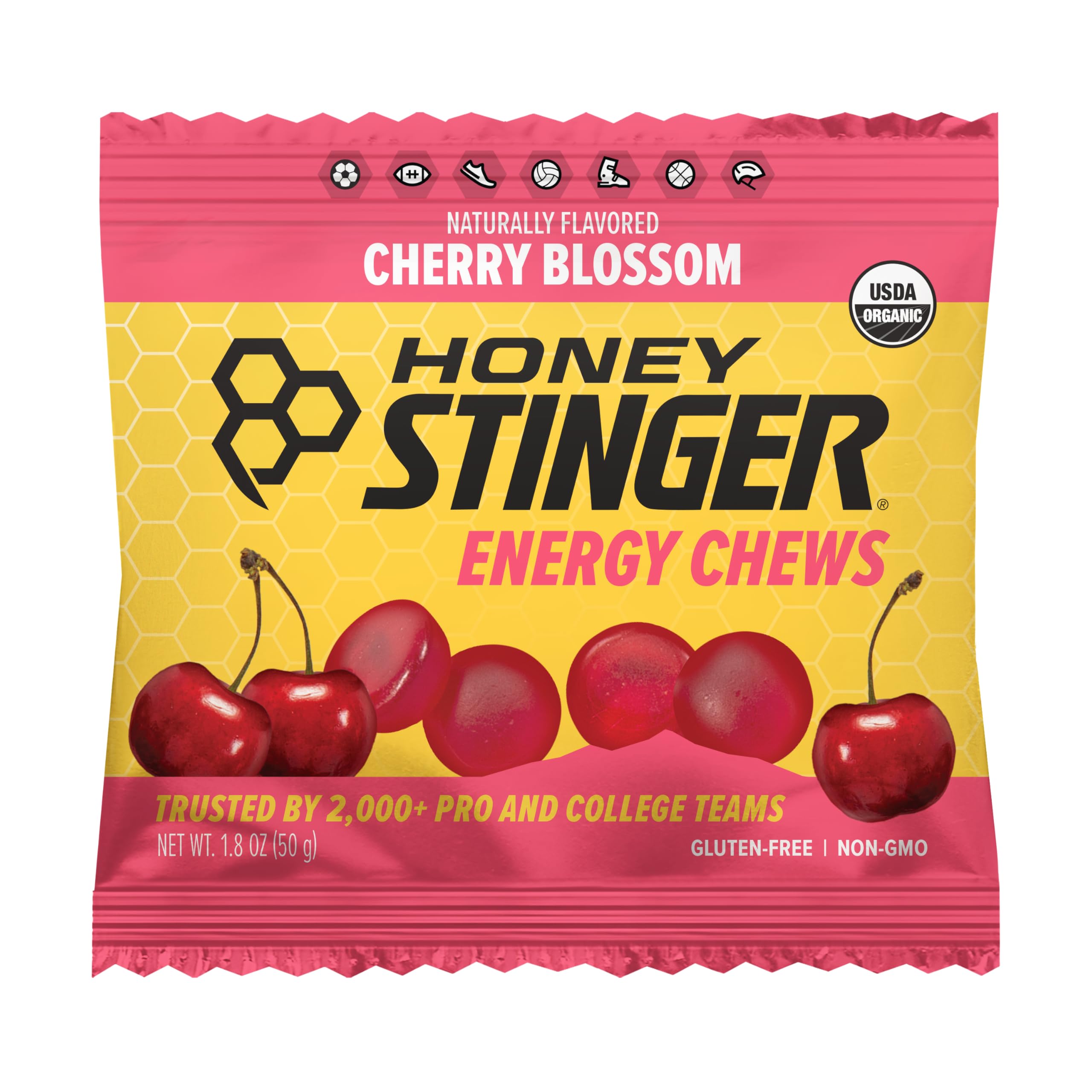 Honey Stinger, Organic Cherry Blossom Chew, 1.8 Ounce 1.8 Ounce (Pack of 1)