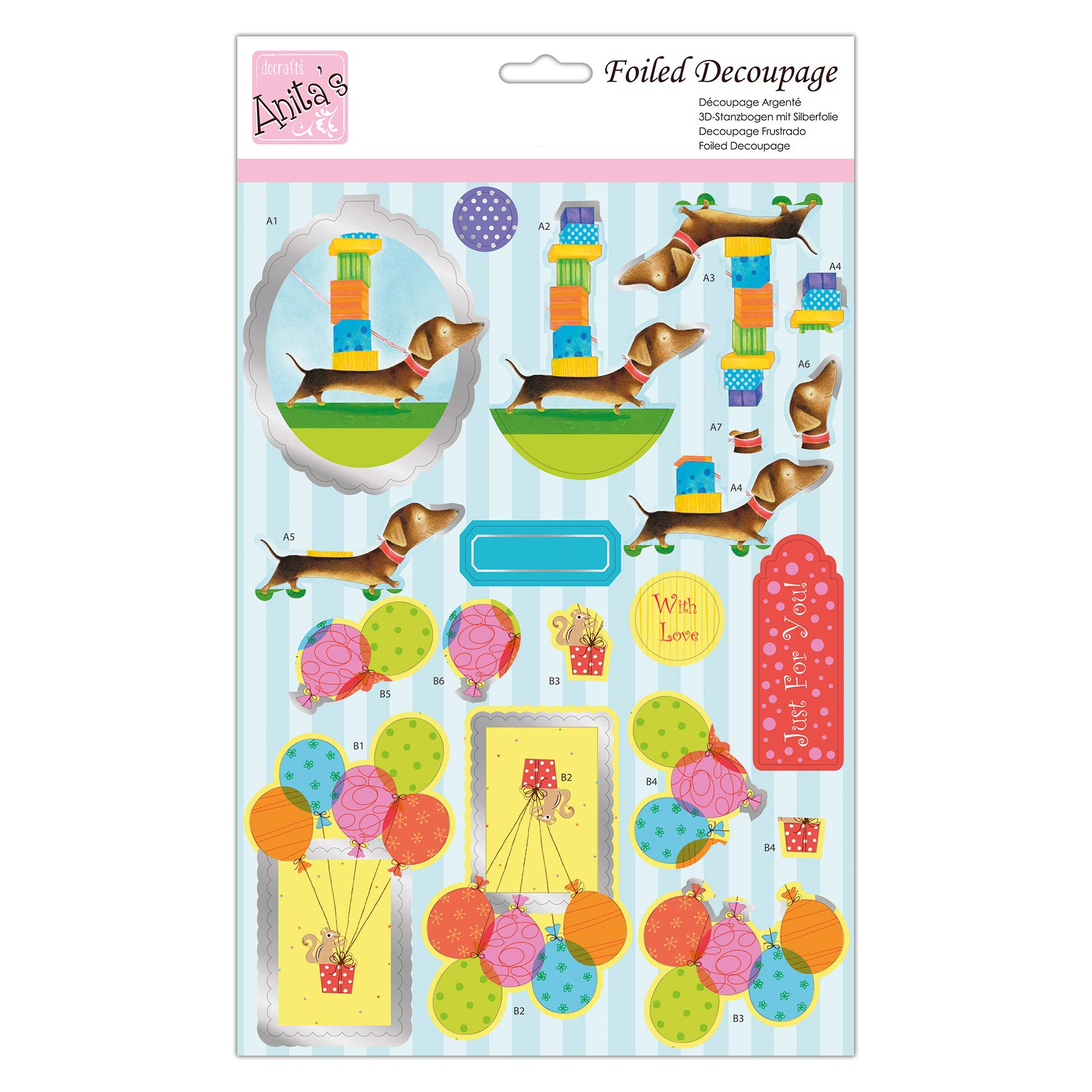 Anita's A4 Top Dog Decoupage Sheet, Accessories Supplies For Craft, Paper Craft, Scrapbooking, Card Making, Origami, Ideal for Adult Craft, Adds Textured Pattern To Craft Projects