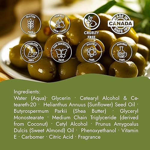 Miniatura 3 de Taza Loción de manos y cuerpo de coco natural premium, 16 fl oz (16.0 fl oz) deja tu piel suave, suave y brillante Contiene aceite de semilla de