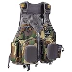 BASSDASH Fly Fishing Vest Multi Pocket Waistcoat Adjustable Size Gifts for Men Women