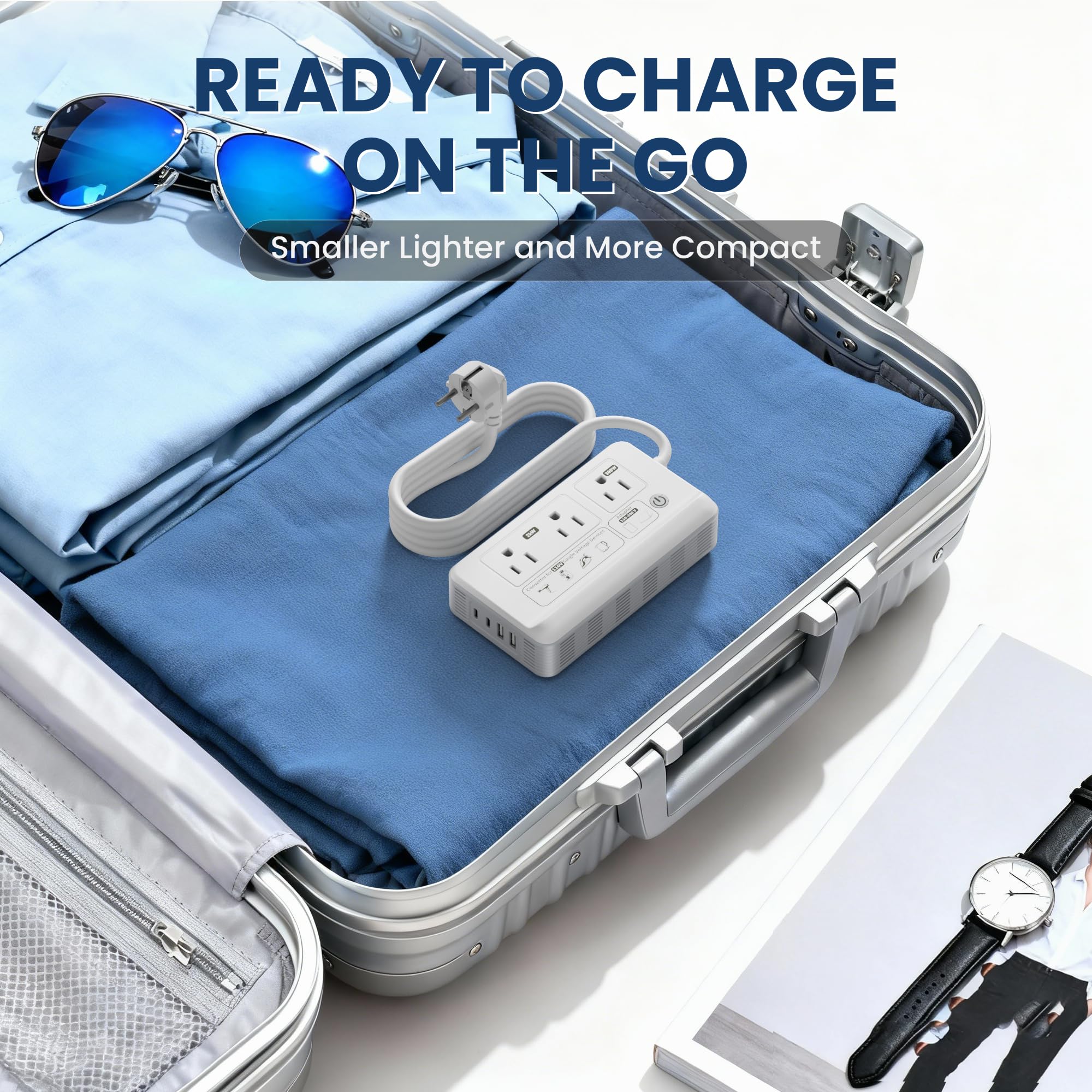 Mapambo Convertidor de voltaje de 2000 W de EE. UU. a Europa, convertidor 7 en 1 para viajes europeos para secador de pelo, hervidores, cafeteras, etc. Convertidor de 220 V a 110 V para viajes