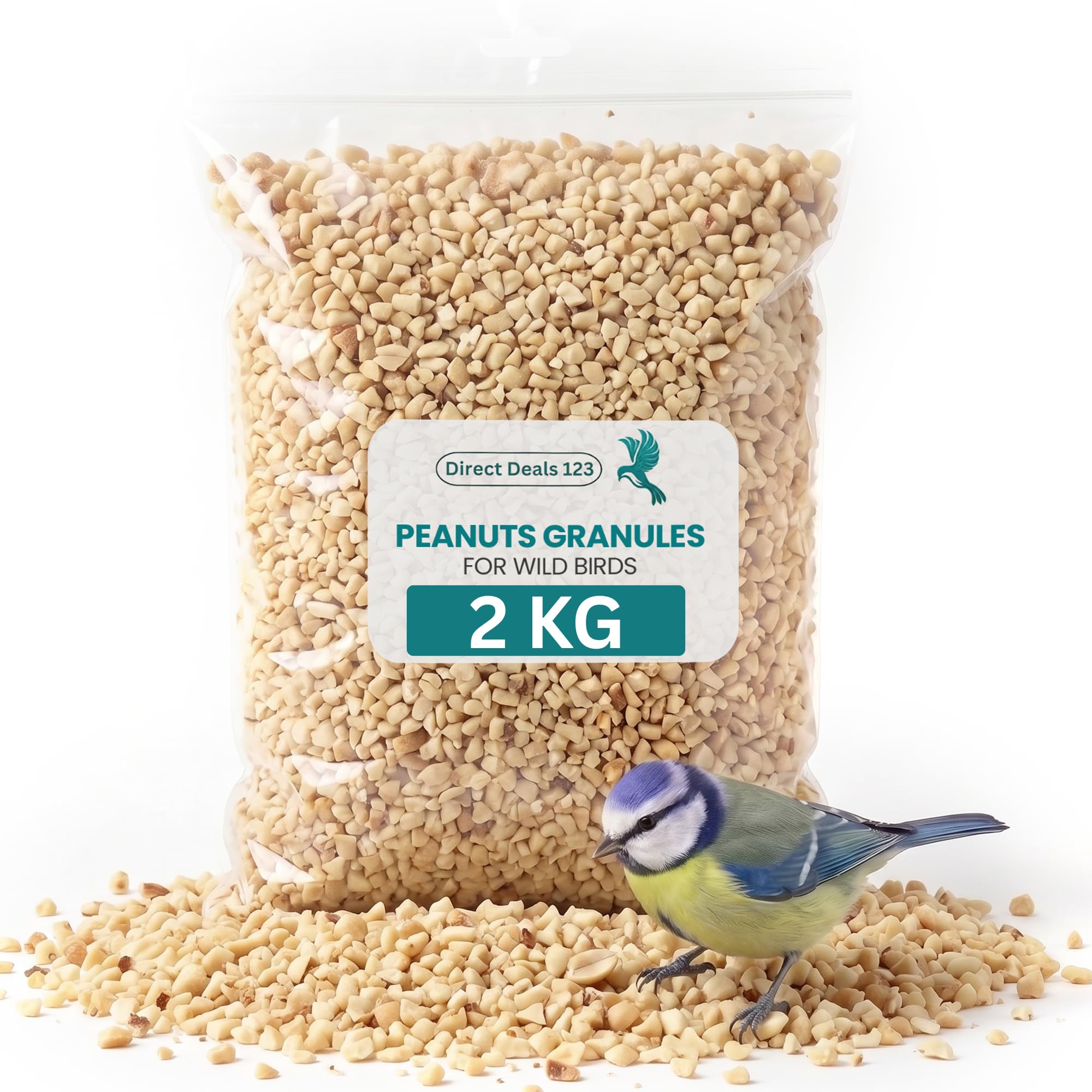 2KG Peanut Granules for Wild Birds Food, Unsalted Nuts for Small Bird Feed
